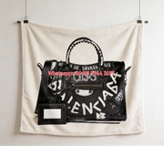 Balenciaga Graffiti City Bag Print Flannel Throw Blanket BA323